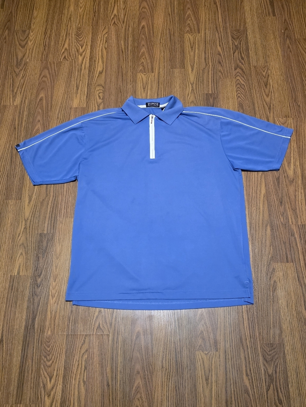 Mike Weir Golf Polo Mens Large Blue Quarter Zip Performance Short Sleeve Shirt